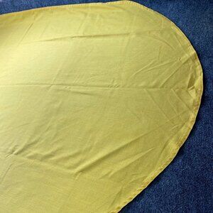 Vintage Tablecloth Yellow Oblong 87x53 Heavy‎ Woven Cotton Linen Blend Easter